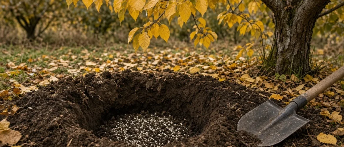 چالکود پاییزه پای درخت میوه
