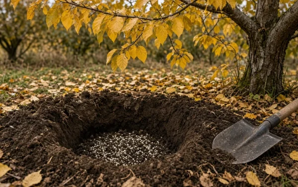 چالکود پاییزه پای درخت میوه